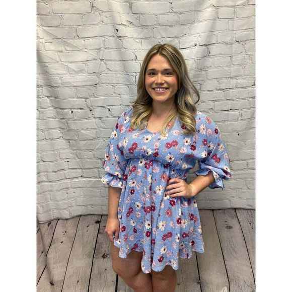 SALE! WHITE BIRCH Vintage Purple Floral Dress Dainty Cute Summer Spring D90191XL - Picture 3 of 3